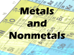 Metals and Nonmetals