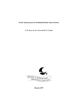 Exotic Marine Pests in the Portland Harbour [PDF File