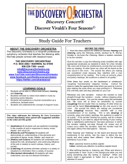 Discover Vivaldi`s Four Seasons Study Guide for Teachers