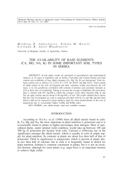 the availability of base elements (ca, mg, na, k) in some