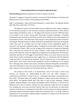 Understanding Marikana through the Mpondo Revolts