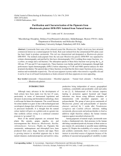 Purification and Characterization of the Pigments