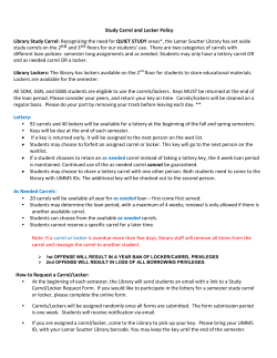 Study Carrel and Locker Policy Library Study Carrel