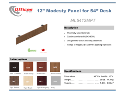 12&rdquo; Modesty Panel for 54&rdquo; Desk ML5412MPT
