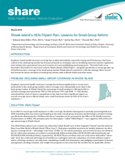 Rhode Island`s HEALTHpact Plan: Lessons for Small