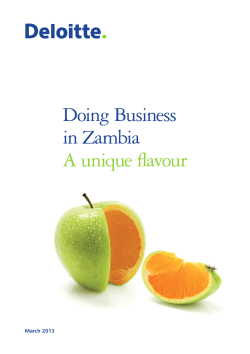 Doing Business in Zambia A unique flavour