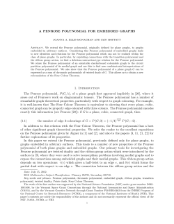 A PENROSE POLYNOMIAL FOR EMBEDDED GRAPHS 1