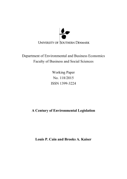 Department of Environmental and Business Economics