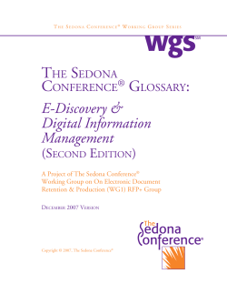 The Sedona Conference Glossary: E-Discovery and Digital Information