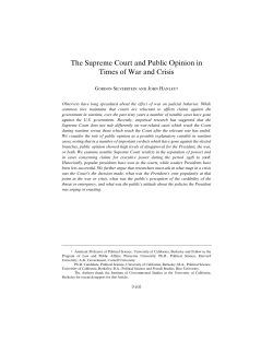 The Supreme Court and Public Opinion in Times of