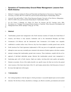 Dynamics of Transboundary Ground Water