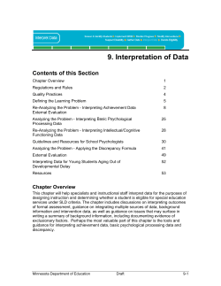 9. Interpretation of Data
