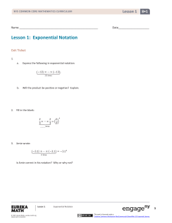 Lesson 1: Exponential Notation