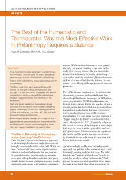 The Best of the Humanistic and Technocratic: Why the