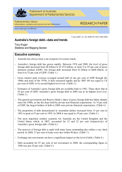 Australia`s foreign debt - data and trends