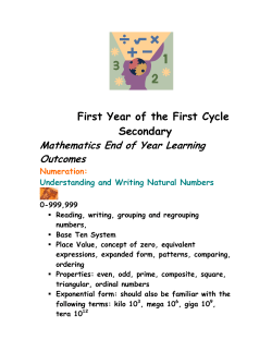 First Year of the First Cycle Secondary