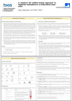 A classical dot pattern-based approach to algebraic expressions in a