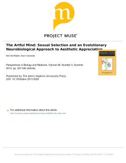 The Artful Mind: Sexual Selection and an Evolutionary