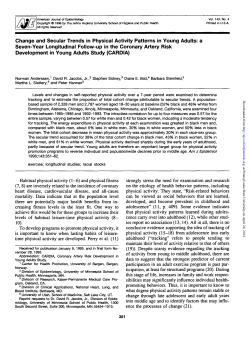 Change and Secular Trends in Physical Activity Patterns in Young