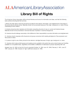 Library Bill of Rights - American Library Association
