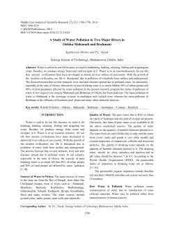 A Study of Water Pollution in Two Major Rivers in Odisha