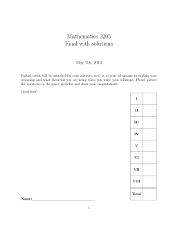 Mathematics 3205 Final with solutions