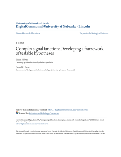 Complex signal function: Developing a framework of testable