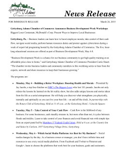 News Release - Gettysburg Adams Chamber of Commerce