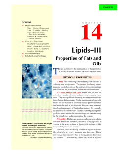 14. lipids iii &ndash; properties of fats and oils