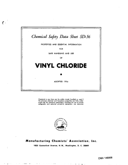 MCA-Vinal Chloride Safety Sheet-1954