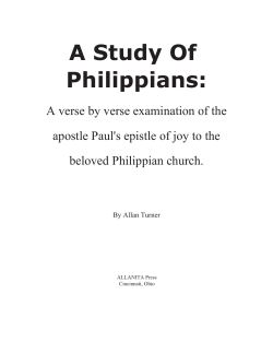 A Study Of Philippians - Allan Turner`s Personal Website