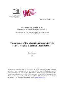 The Response of the international community to sexual