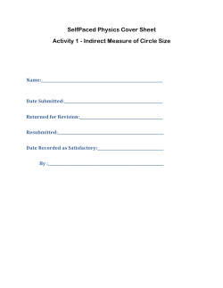 SelfPaced Physics Cover Sheet Activity 1