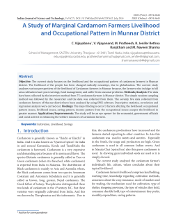 A Study of Marginal Cardamom Farmers Livelihood and