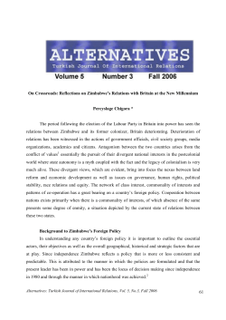 61 On Crossroads: Reflections on Zimbabwe`s Relations with Britain