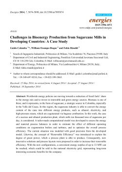 Challenges in Bioenergy Production from Sugarcane Mills in