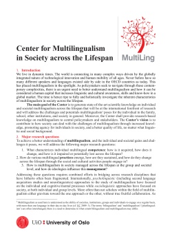 Center for Multilingualism in Society across the Lifespan