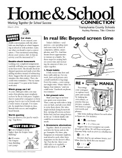 Home and School Connection March 2016