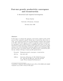 Post-war growth, productivity convergence and reconstruction