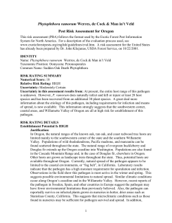 Oregon Pest Risk Assessment