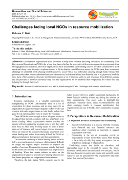 Challenges facing local NGOs in resource mobilization