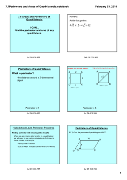 7.7Perimeters and Areas of Quadrilaterals.notebook