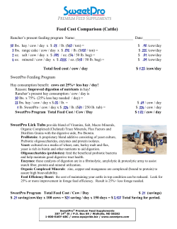 Feed Cost Comparison (Cattle)