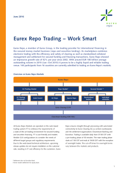 Eurex Repo Markets - Eurex Repo Trading
