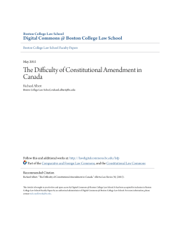 The Difficulty of Constitutional Amendment in Canada