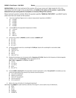 Practice Final Exam (Fall 2014)