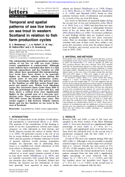 Temporal and spatial patterns of sea lice levels on sea trout in