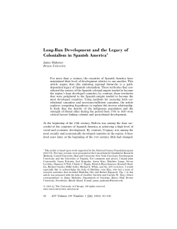 Long-Run Development and the Legacy of Colonialism in Spanish