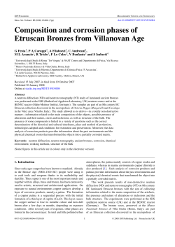 Composition and corrosion phases of Etruscan Bronzes from