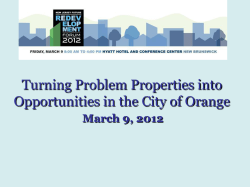 Turning Problem Properties into Opportunities in the City of Orange